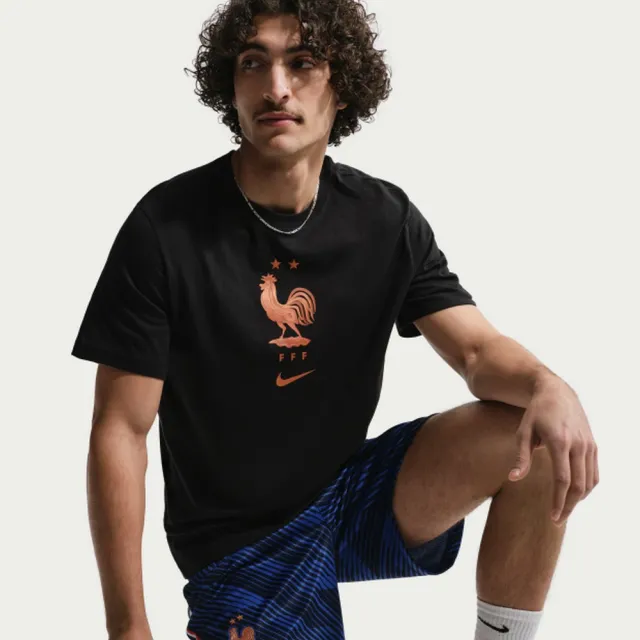 【NIKE 耐吉】短袖上衣 男 FFF M NK CREST TEE T恤 足球 世界盃 法國隊 黑 (IH2181010)