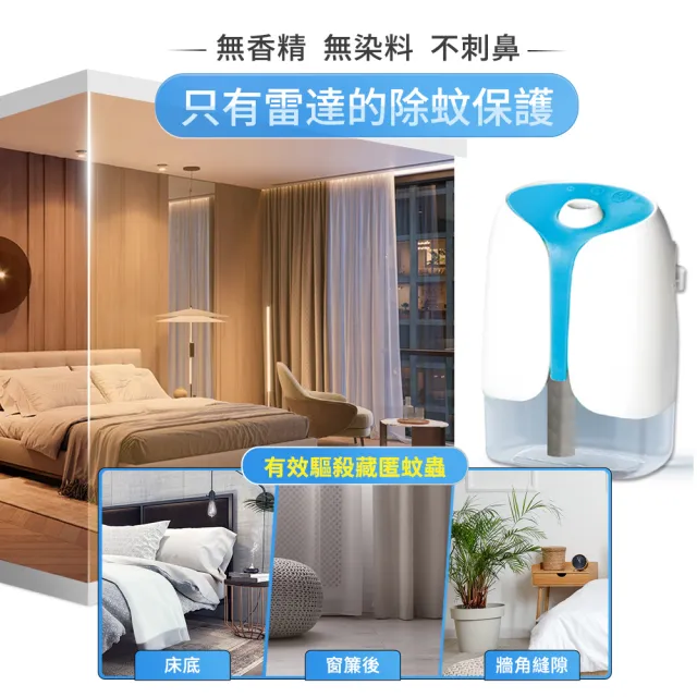 【雷達】超智慧薄型液體電蚊香補充瓶(無臭無味/尤加利 41ml一盒共4瓶)