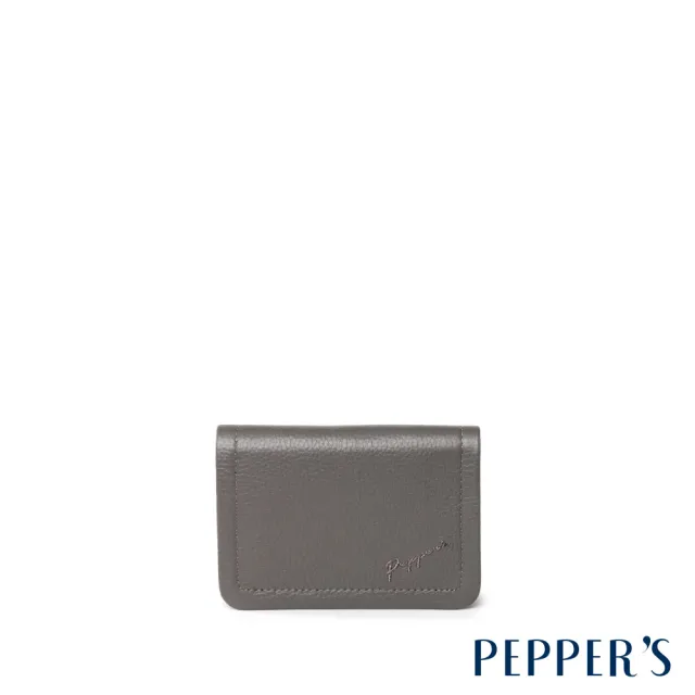【PEPPER’S】雙11 SIGNAL 真皮壓釦名片卡夾 - 摩卡棕/簡約黑/月光灰/夜幕灰(名片卡夾 名片夾)