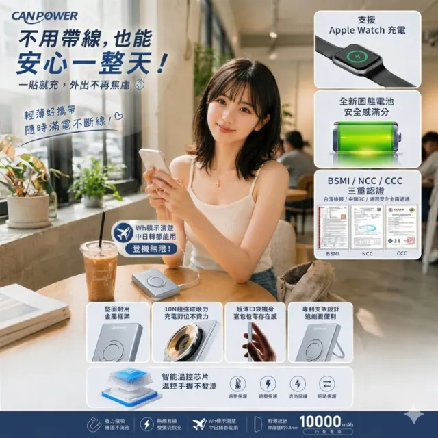 【Canpower】防爆 磁吸固態電池行動電源(10000mAh) CP-02