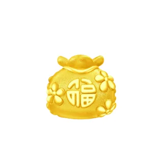 【周大福】福字福袋轉運珠黃金串珠(福祿雙全 招財納吉)