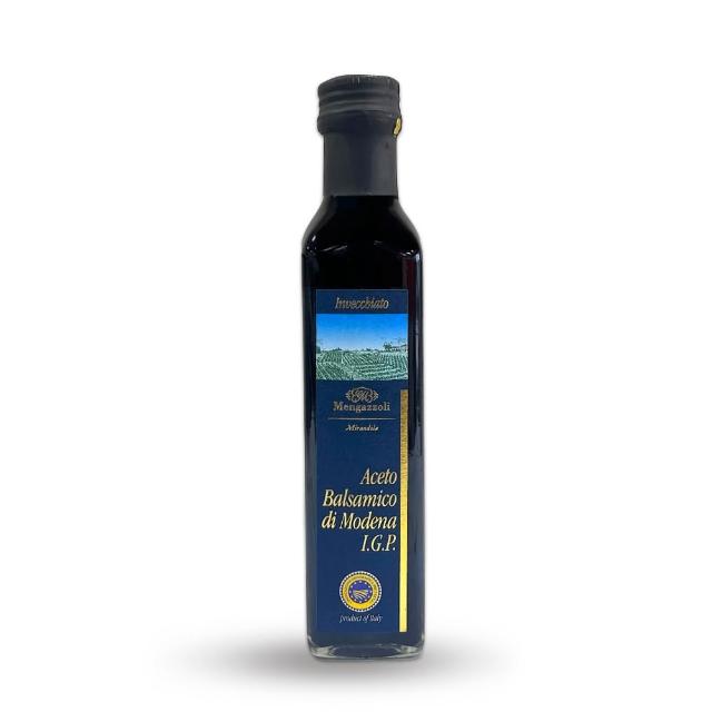 【Mengazzoli】義大利3年巴薩米克醋IGP認證250ml(小深藍/橡木桶陳釀/BRC.IFS食安認證/全素食)