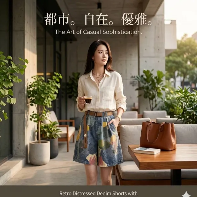 【巴黎精品】極速出貨 牛仔褲休閒短褲高腰牛仔短褲A字寬褲大尺碼女裝不含腰帶(寬鬆女褲子10款a1bj7 2F)