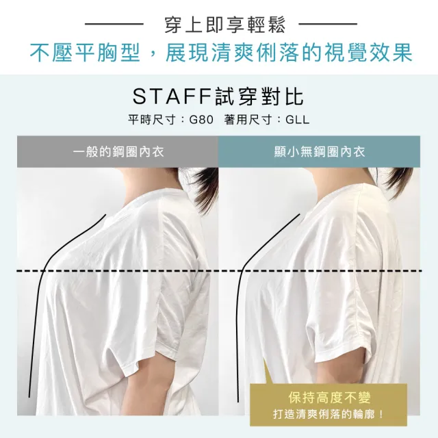 【aimerfeel】單品內衣縮胸效果 棉布格紋花邊無鋼圈內衣FGH罩杯-黑色-1203315-BL