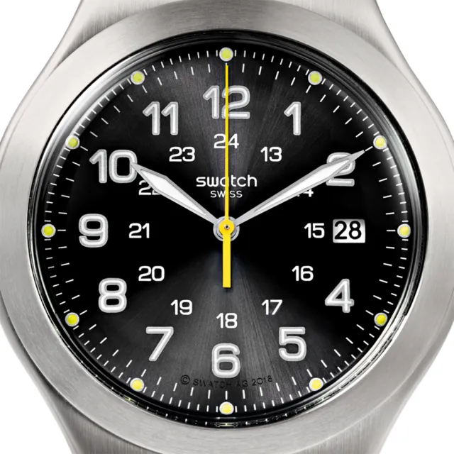 【SWATCH】HAPPY JOE LIME AGAIN 金屬手錶/男錶/女錶/瑞士製造 YWS439GC (41mm)