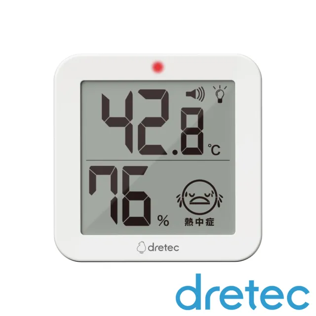 【DRETEC】日本「利萊特」小方塊電子式溫濕度計-白色(O-451WT)