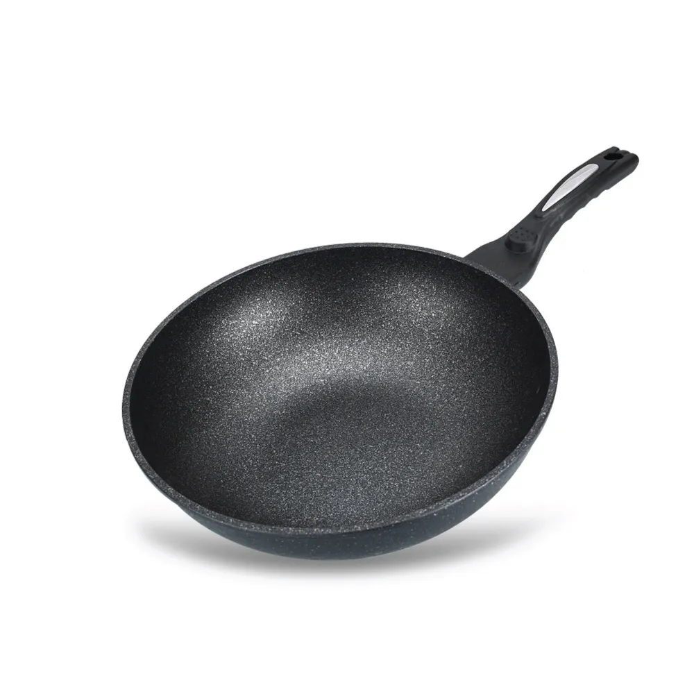 【Kitchen Lab 廚研所】正宗麥飯石不沾炒鍋-無蓋30cm(不沾鍋 炒鍋 平底鍋)