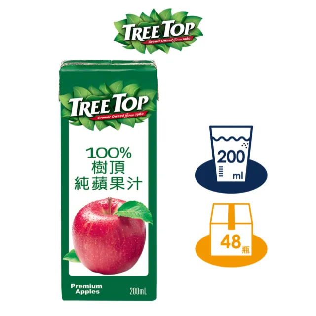 【Tree Top 樹頂】100%純蘋果汁 200ml x2箱(共48入)