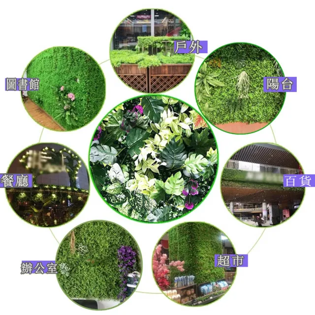 仿真植物牆 60*40cm 園藝造景(綠植牆 植栽墻 景觀裝飾 仿真花 花草牆 植物牆 綠化牆