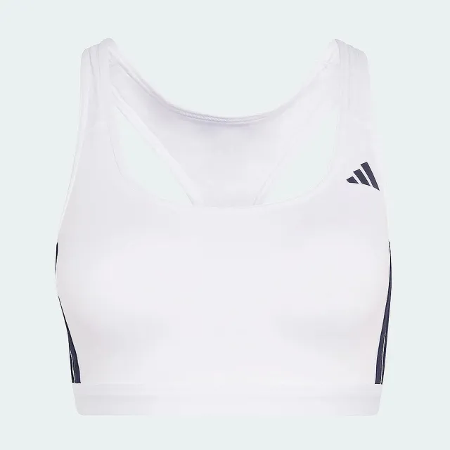 【adidas 愛迪達】運動內衣 女 中度支撐 慢跑 瑜珈 訓練 亞規 OPT ESS 3S MS 白 KA4703
