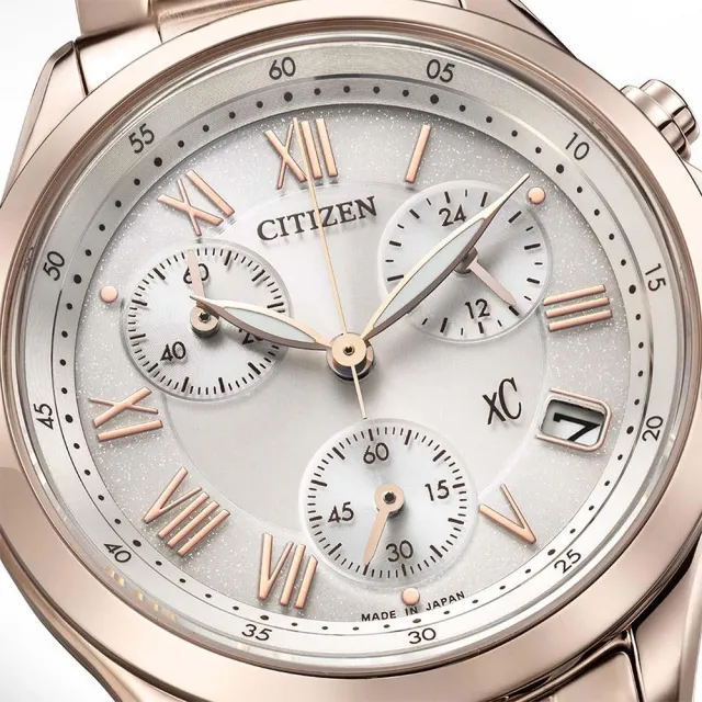 【CITIZEN 星辰】XC 光動能計時女錶-玫瑰金/32.5mm 錶 生日禮 送禮(FB1405-58A)
