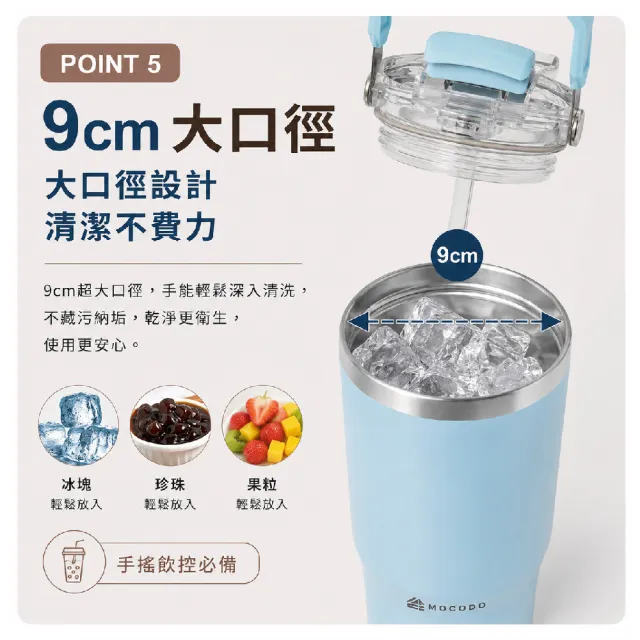【MOCODO 伴佳家】陶瓷雙飲提提杯(耐高溫、耐磨、耐酸鹼 不卡垢、不卡味)