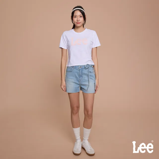【Lee】女裝 牛仔短褲 / 涼感 中腰 綁繩 淺藍洗水 / LB622024180