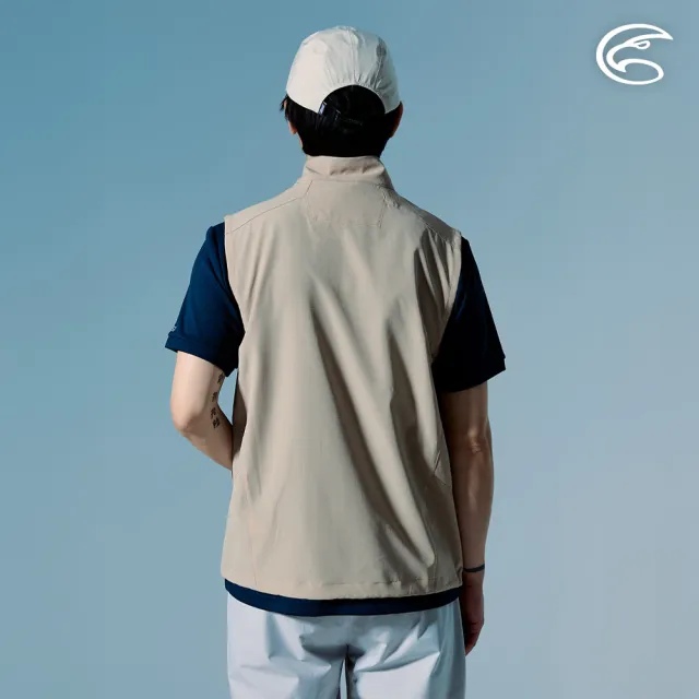 【ADISI】男防曬輕抗風平織背心 AV2691036 卡其 M-3XL｜UPF30+ 抗UV 吸濕排汗 輕抗風 立領 防曬背心