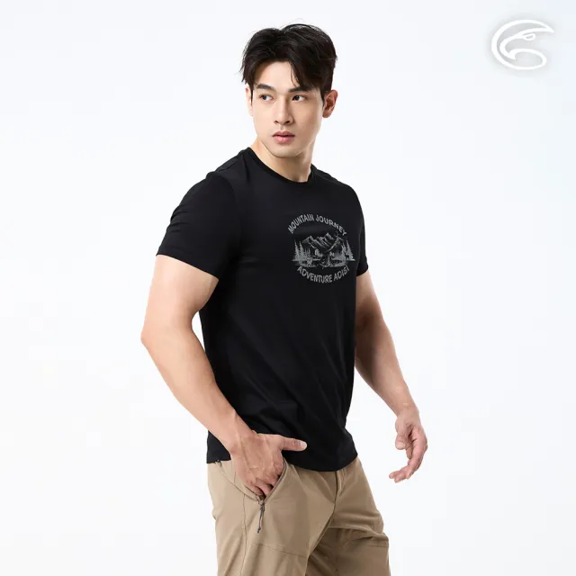 【ADISI】男UPF50+防曬抑菌短袖排汗衣 AL2611069 黑色 M-2XL｜抗UV 吸濕排汗 防臭 彈性 上衣
