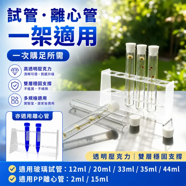 比色管架 22mm 6孔壓克力架 PP試管 化學實驗 離心管架 實驗用品 618-CH22(試管架 管架 玻璃試管)