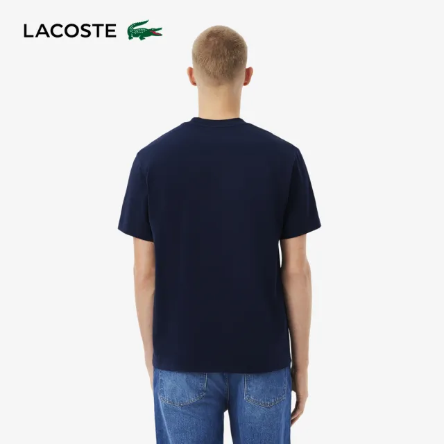 【LACOSTE】男裝-經典版型logo棉質短袖T恤(海軍藍)