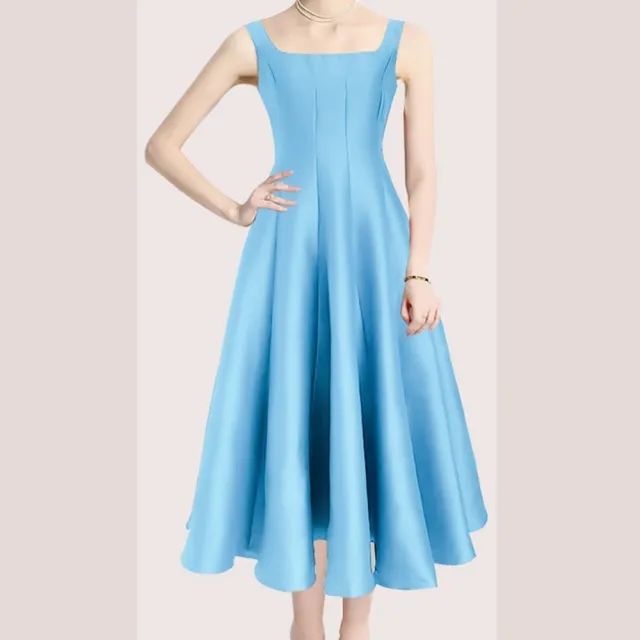 【米蘭精品】現貨+預購 連身裙法式名媛洋裝長裙小禮服宴會女裝-赫本風吊帶垂感女裙子8色t1og1