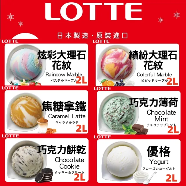 【Lotte 樂天】日本樂天家庭號桶裝冰淇淋4L(日本原裝進口多種口味任選/新竹物流冷凍配送)
