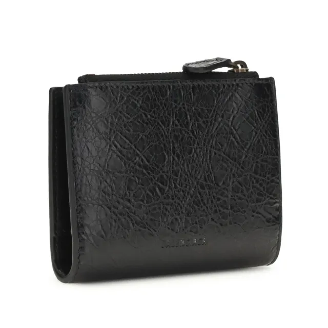 【Balenciaga 巴黎世家】Le City Bifold 對折 羊皮 卡夾 零錢包 皮夾 短夾 黑色 846360
