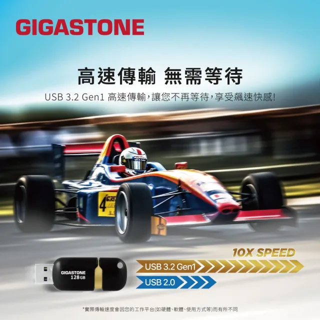 【Gigastone 立達國際】128GB USB3.1/3.2 Gen 1 黑金膠囊隨身碟 U307S(128G 高速USB3.0介面隨身碟)