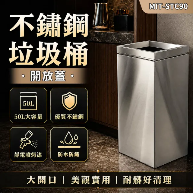 不鏽鋼垃圾桶 開放式分類桶 清潔箱 茶水間回收箱 辦公垃圾桶 分類垃圾桶 資源回收桶 208-STC90