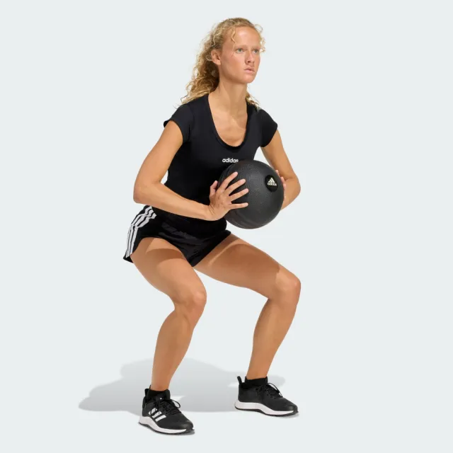 【adidas 愛迪達】短袖上衣 女  Q1 HYG BABY TEE 黑 KC7676