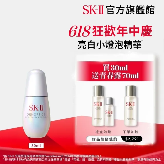 【SK-II】官方直營 光蘊恆璨煥亮精華 30ml(禮盒/小燈泡精華/亮白嫩膚精華/超大牌)