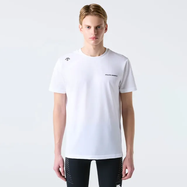 【DESCENTE】短袖上衣 男 女 中性 快排 UNI QUICK-DRY SHORT SLEEVE T-SHIRTS 白 SR113RTS21-WHT0