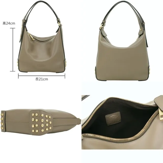【TOD’S】Metal Dots 金屬豆豆 壓紋小牛皮手提 肩背包-2色可選
