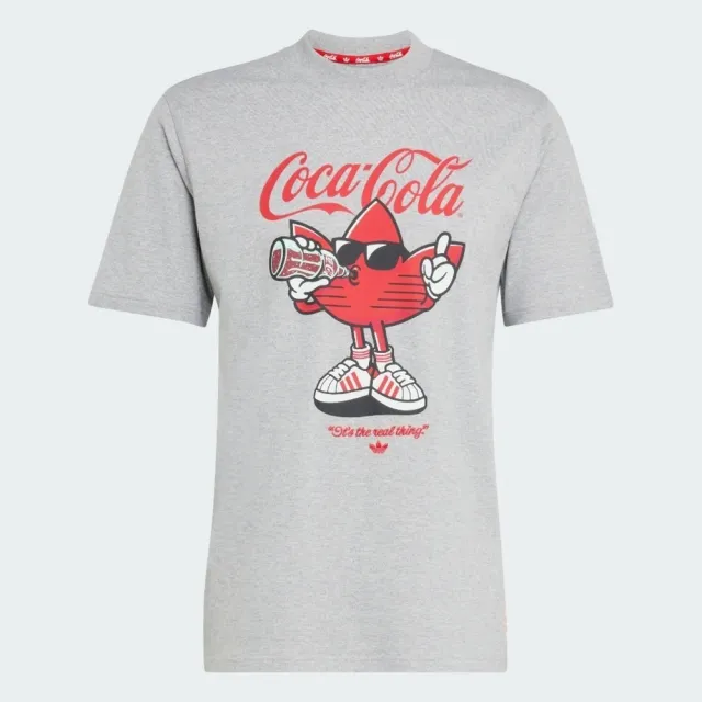 【adidas 愛迪達】Cc Treffie Tee 男女 T恤 運動上衣 休閒短袖 灰 亞版 可口可樂(KY2107)