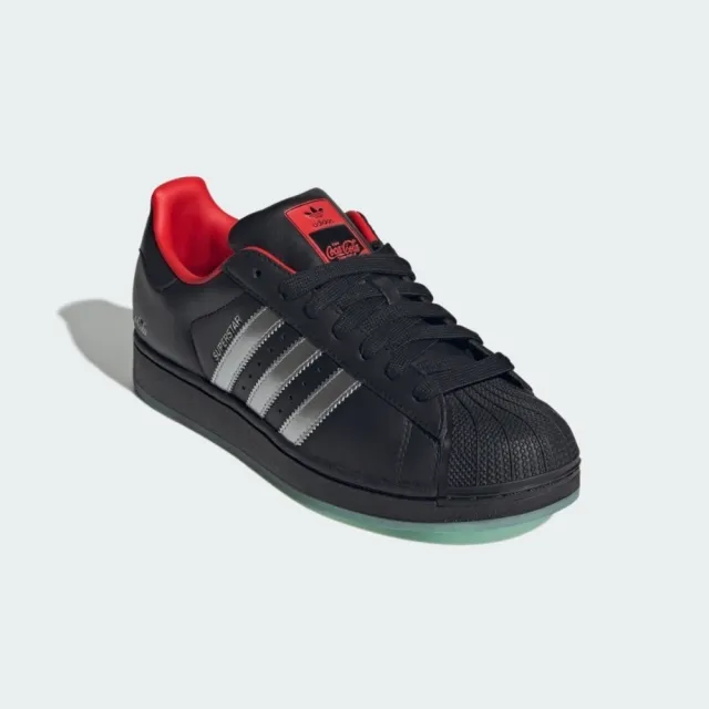 【adidas 愛迪達】Superstar II Coca-Cola 男女 休閒鞋 復古 皮革 流行 黑(KH6891)