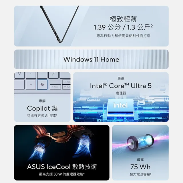 【ASUS 華碩】14吋Ultra 5輕薄AI筆電(VivoBook S S5406SA/Ultra 5-226V/16G/512GB SSD/W11/OLED/EVO)
