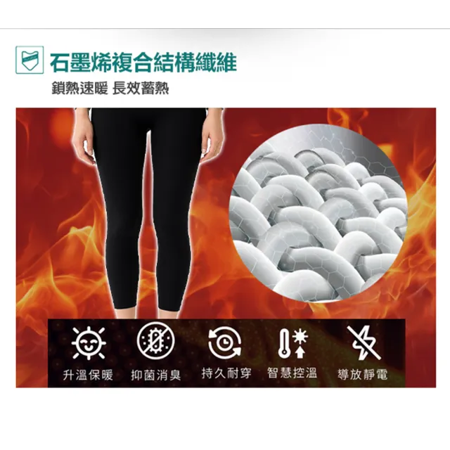 【Leader X】台灣製  鋅石墨烯顯瘦九分褲 刷毛保暖PRO款(超值兩雙組)