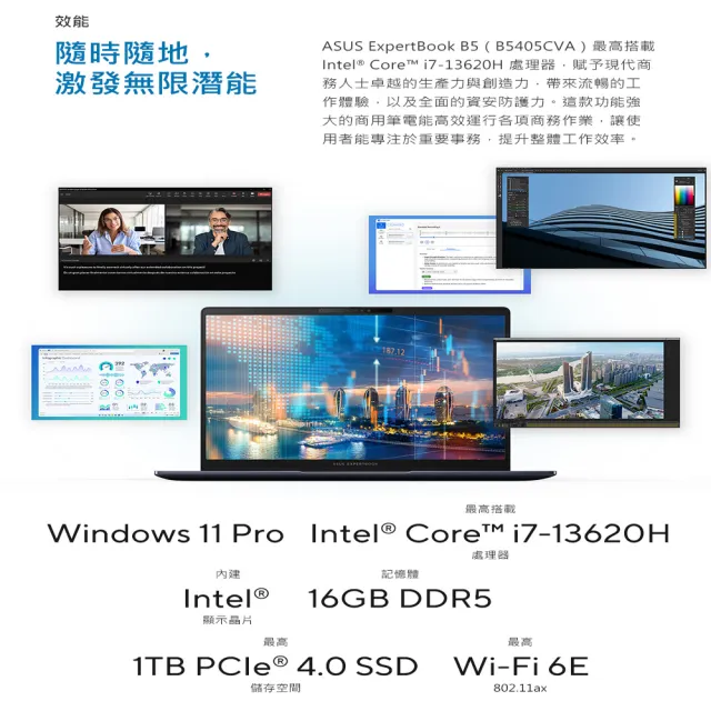 【ASUS 華碩】滑鼠組★14吋i5商用筆電(B5405CVA-0121A1334U/i5-1334U/16G/512G SSD/W11P)
