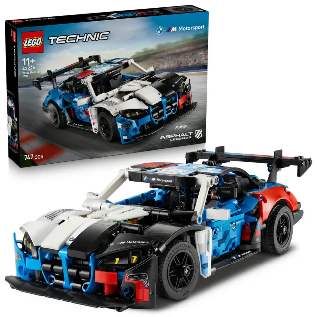 【LEGO 樂高】科技系列 42226 BMW M4 GT3 EVO 賽車(賽車模型 寶馬 禮物 積木)