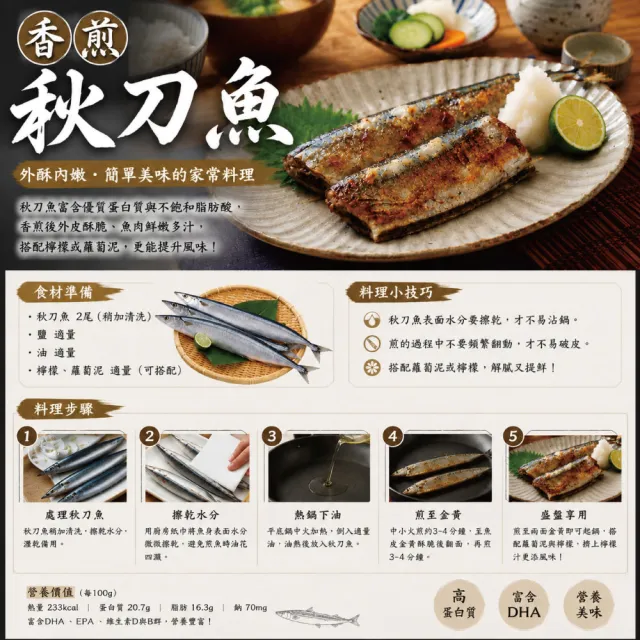 【小川漁屋】野生秋刀魚7包(240g-300g/包_去頭去肚_中秋烤肉/燒烤)