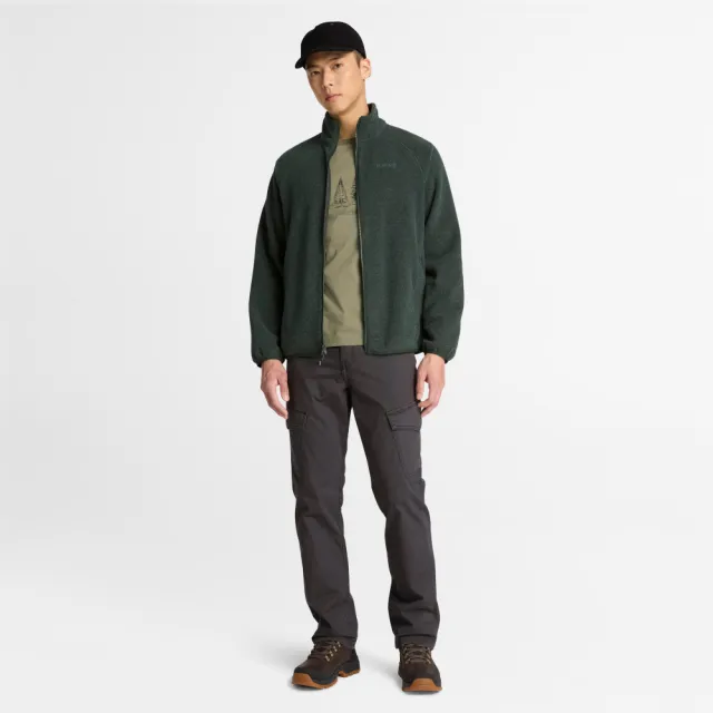【Timberland】男款深綠色松樹圖案短袖T恤(A2D1Z991)