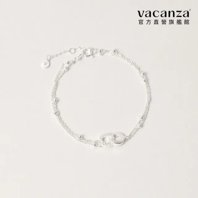 【vacanza】925純銀飾品｜雙圈滿鑽雙層 純銀手鍊 (抗過敏 情人節禮物 生日禮物)