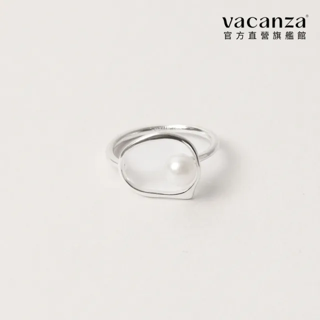 【vacanza】925純銀飾品｜圓圈淡水珍珠 純銀戒指 (抗過敏 七夕禮物 生日禮物)