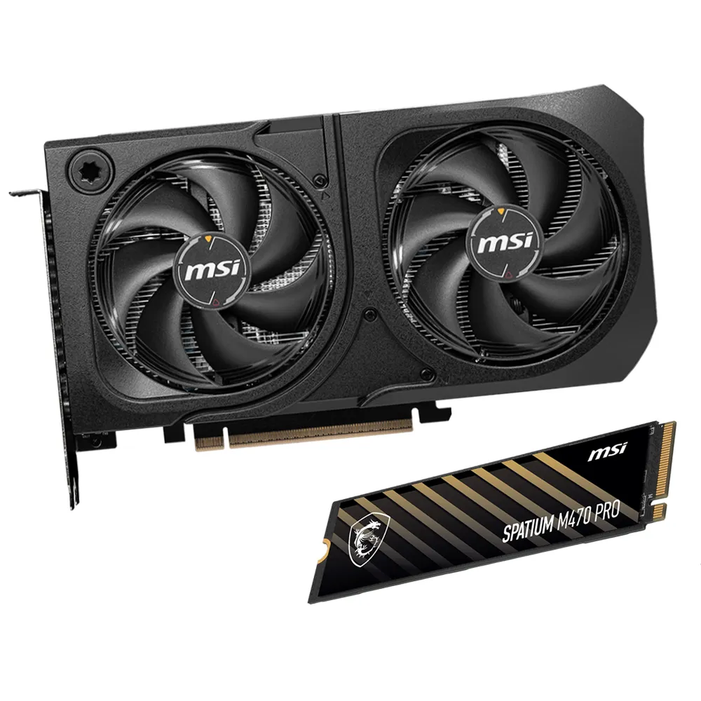 【微星】顯卡+SSD組★GeForce RTX 5060 Ti 8G SHADOW 2X OC PLUS 顯示卡+微星 SPATIUM M470 Pro 1TB SSD