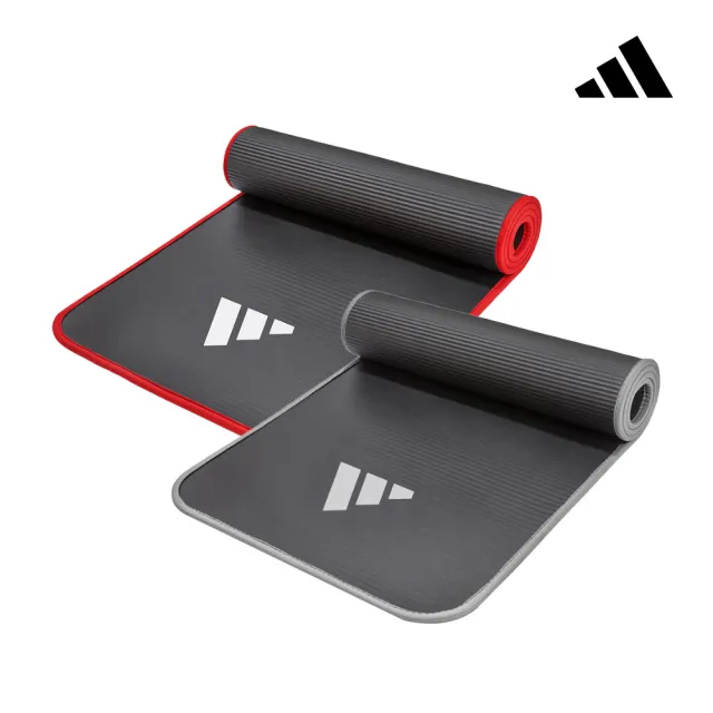 【adidas 愛迪達】專業加厚訓練運動墊-10mm 附贈背帶(3色可選 瑜珈墊 健身墊 加厚)