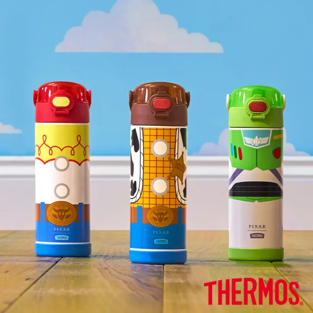 【THERMOS 膳魔師】玩具總動員不鏽鋼真空彈蓋直飲保冷瓶兒童水壺470ml(F4215TS)