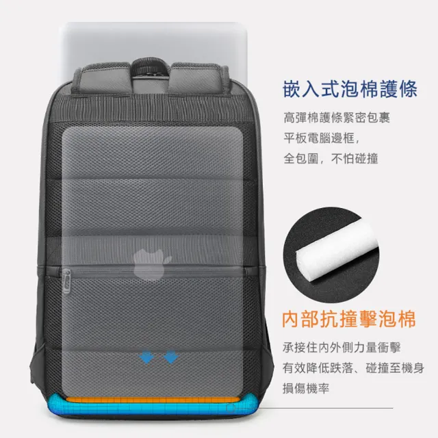 【leaper】雙11 簡約城市通勤15.6吋筆電防水包 高機能雙肩後背包-四色可選(電腦後背包)