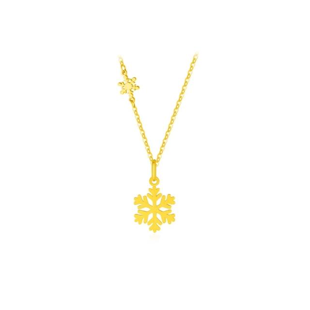 【周大福】雪花黃金項鍊_計價黃金(鍊長40cm)