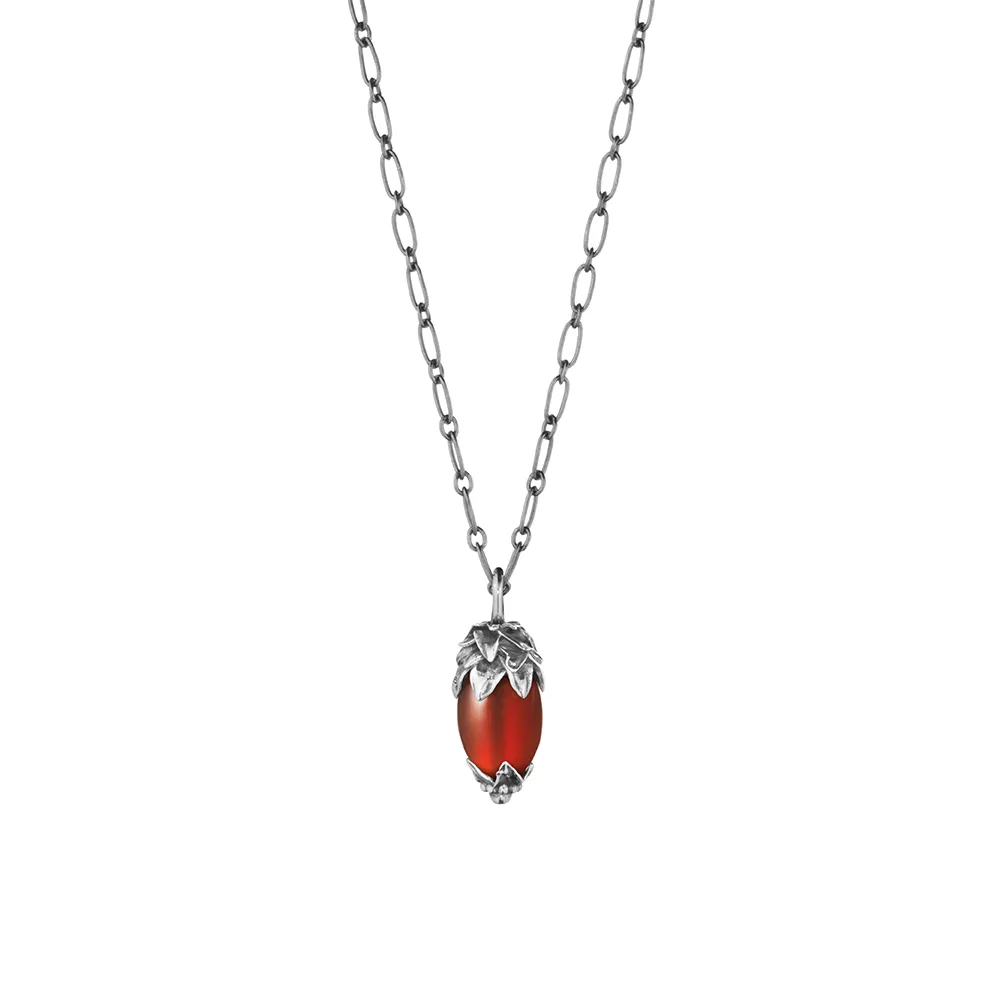 Georg Jensen 喬治傑生】2026 HERITAGE 項鍊(氧化純銀紅玉髓) - momo