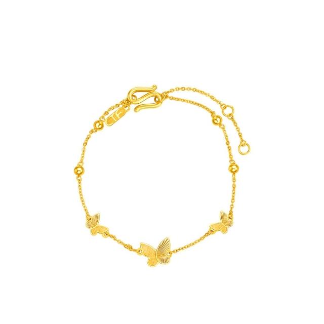 【周大福】仙女蝴蝶流蘇 黃金手鍊_計價黃金(網路限定款/鍊長15cm)