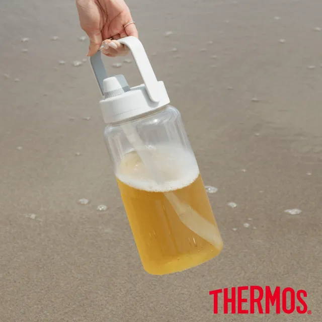 【THERMOS 膳魔師】可提式含吸管輕水瓶2000ml(TP436)