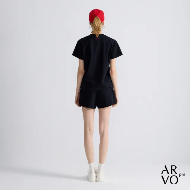 【ARVOpm】男女同款_logo刺繡黑色Baby Tee73126319002(雙11限定)