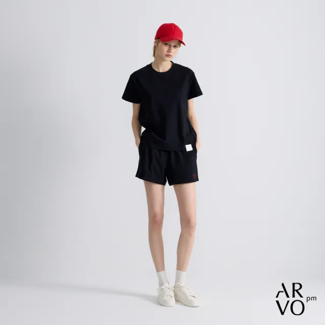 【ARVOpm】男女同款_logo刺繡黑色Baby Tee73126319002(雙11限定)